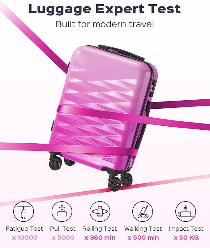 Suitour Luggage Set of 3,Hardside Lightweight Suitcase Sets with Spinner Wheels & TSA lock,Luggage 3 Piece Set for Travel