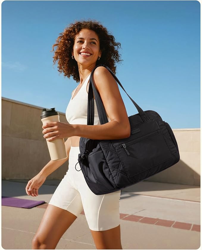 LOVEVOOK Gym Bag for Women, Lightweight Travel Duffle Bag with Wet Pocket, Personal Item Carry On Weekender Overnight Bags for Woman Gym, Yoga, Hospital, Weekend Trips
