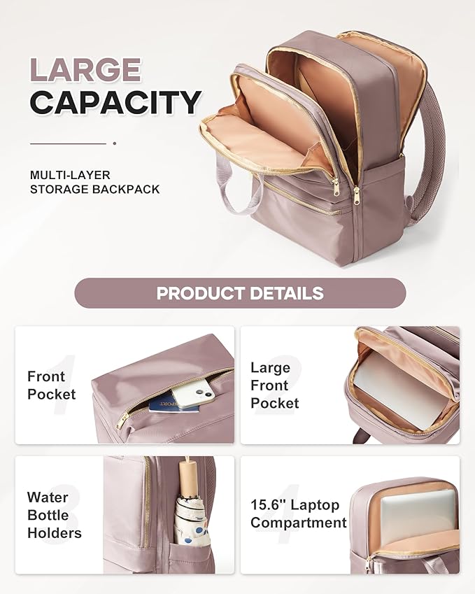 wepadre Carry On Backpack For Women Men Flight Approved Waterproof Travel Backpack With Laptop Compartment Personal Item Bag For Airlines Anti Theft Gym Backpack Casual Daypack Backpacks