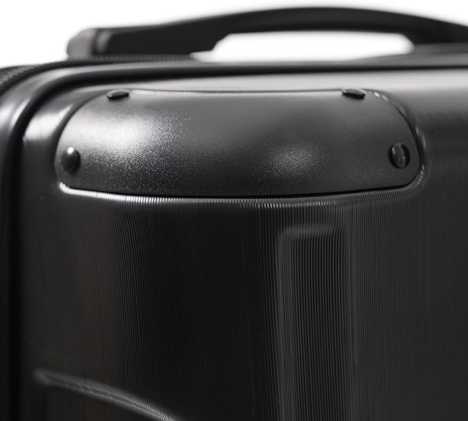 20 Inch Carry On Luggage, Lightweight ABS Hard Shell Suitcase with Spinner Wheels, Durable Travel Luggage with Combination Lock & Side Hooks for Men Women, Black
