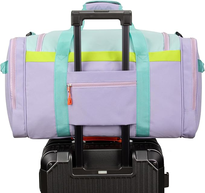 HawLander Large Kids Duffle Bag for Travel, Overnight, or Weekender, 22" inch (Light Green)