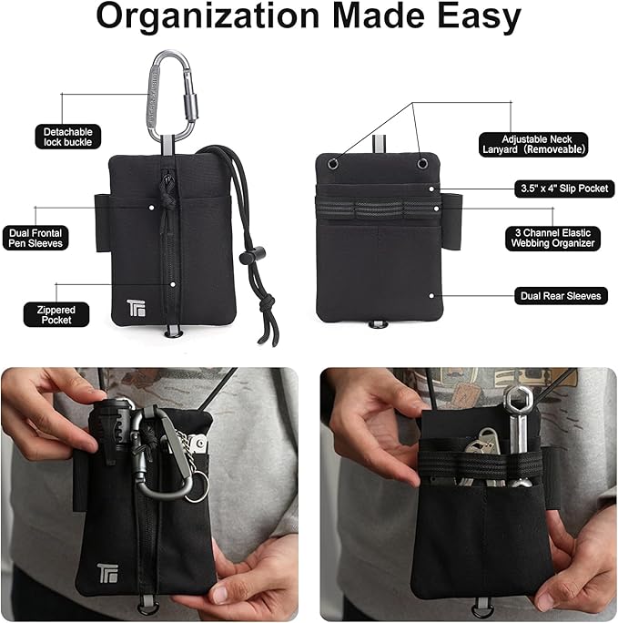 Multipurpose Zipper Pouch with Adjustable Strap - Compact Organizer for Daily Use, Travel, Office & School Supplies