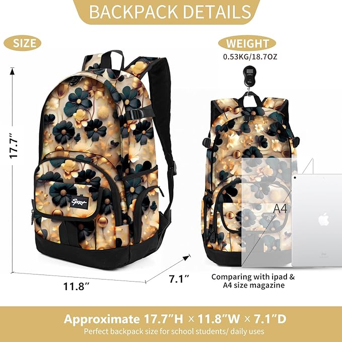 rickyh style School Backpack Travel Bag for Men & Women Lightweight College Back Pack with Laptop Compartmen