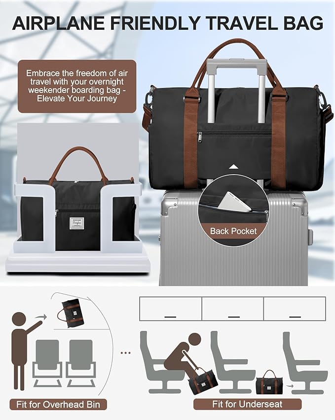Gym Bag Womens,Travel Duffel Carry on Bag Sport Tote Bag Weekend Overnight Bag