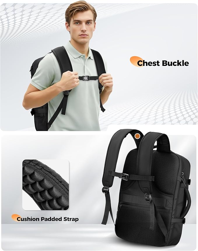 MATEIN Personal Item Travel Backpack 18x14x8, Airline Approved Spirit Personal Item Bag Fits 17" Laptop, Waterproof TSA Underseat Backpack for Airplanes Luggage with Tracker Pocket