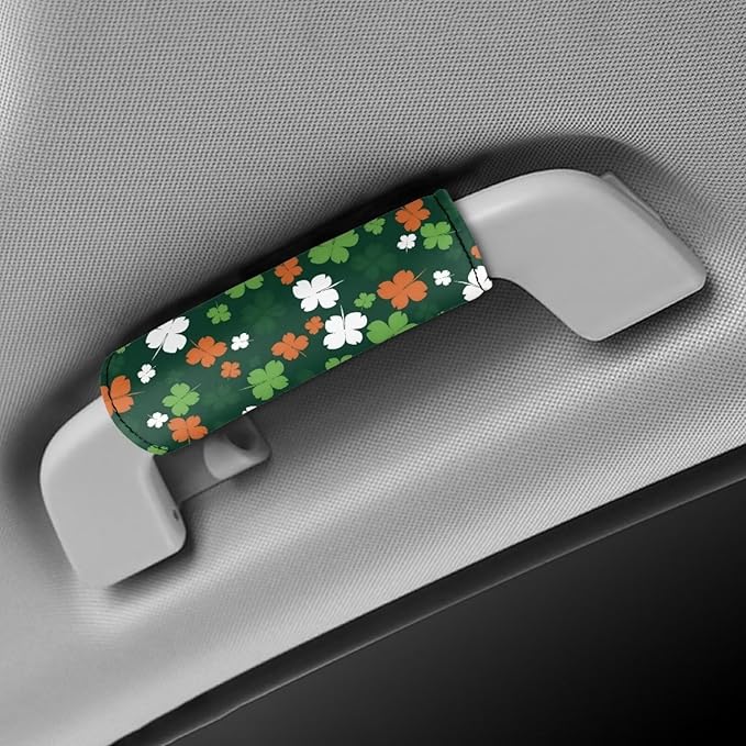 BIGCARJOB St. Patrick Luggage Handle Wraps Set for Suitcase,Set of 2 Pcs Cute Leave Print Luggage Tag Identifiers Marker Travel Accessories Suitcase Tags Identifiers Travel Bags