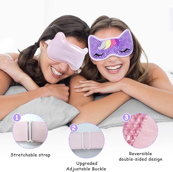 2PCS Cooling Eye Mask Gel Eye Mask, Reusable Hot Cold Therapy Cold Eye Mask for Post Surgery, Puffiness, Dark Circles, Eye Bags, Dry Eyes