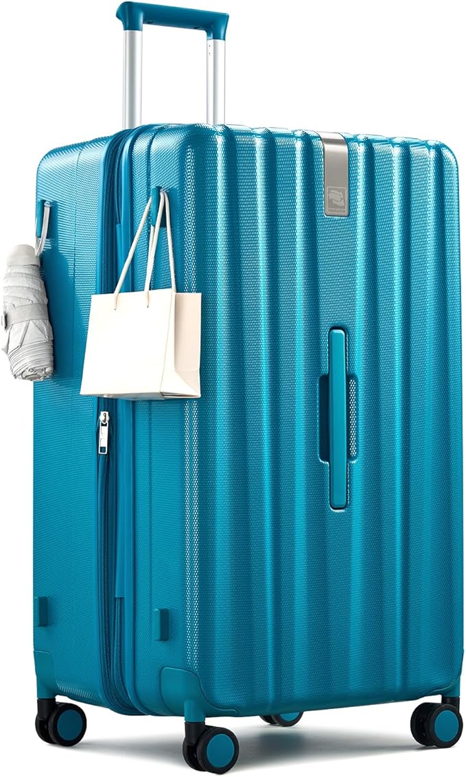 Hanke 29 Inch Plus Expandable Luggage Large Suitcases with Wheels,Checked Luggage Hard Shell Suitcases, PC Trunk Luggage Extra Large Suitcase with Lock for Women Men(Caribbean Blue)