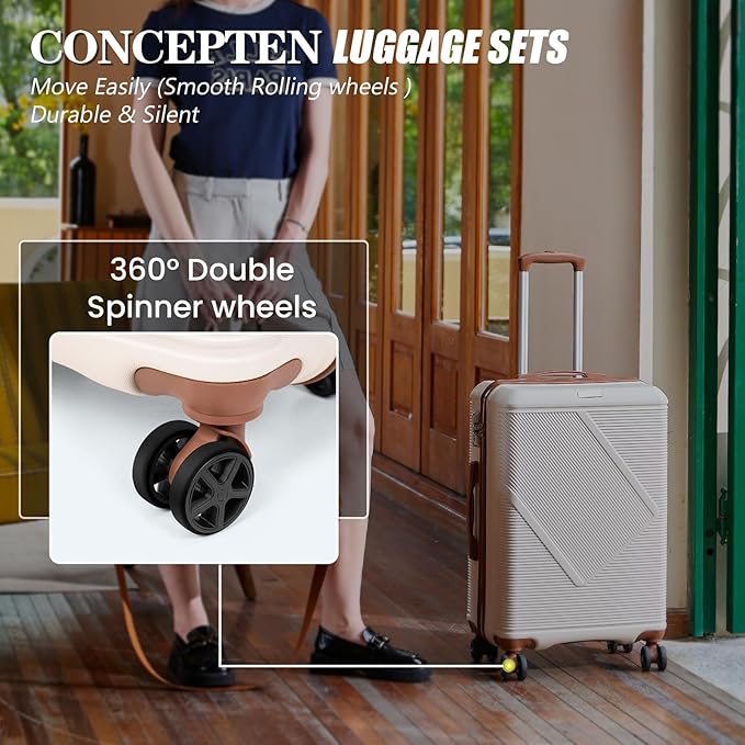 Luggage Sets 3 Piece, 20 Inch Carry On Suitcases With Spinner Wheels, Lightweight Travel Luggage With TSA Lock, ABS Hardshell Suitcase (DarkGreen)