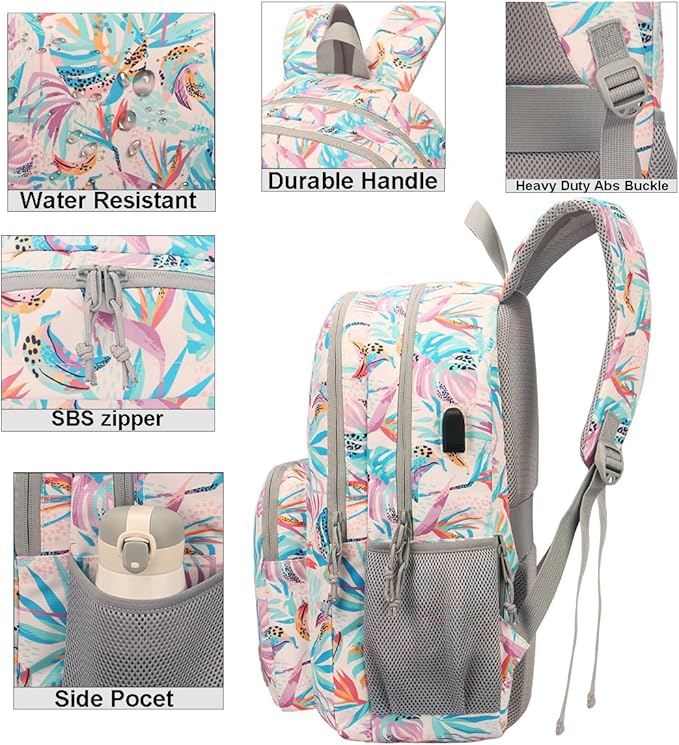 KEOFID Classic Laptop Backpack for Men and Women - Anti-Theft with USB Charging, Water Resistant, 15.6" Laptop Compartment, 1-Year Warranty