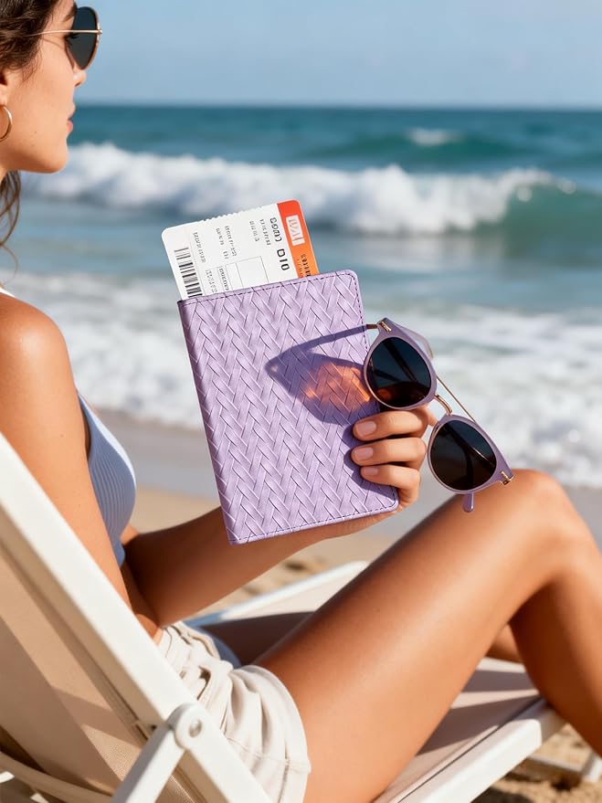 FINTIE Passport Holder, Slim Travel Wallet RFID Blocking Card Case Cover Passport Cover Protector Essentials with Credit Card Slots for Women/Men | Slim, RFID Blocking, Card Case Cover, Essentials, Credit Card Slots