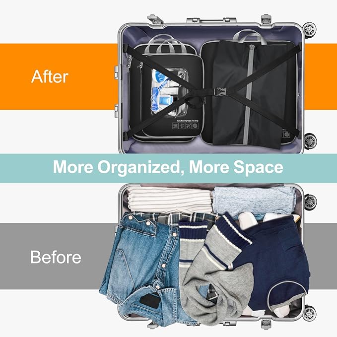 Cambond Compression Packing Cubes for Travel - Lightweight Expandable Travel Bags Luggage Organizers Travel Essentials Compression Cubes for Travel Space Saver for Carry on Suitcases Organizer