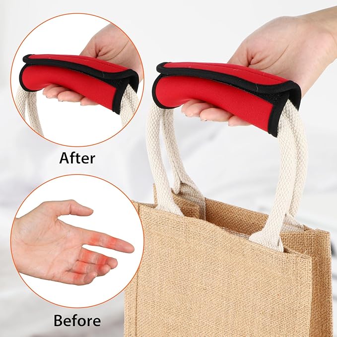 2 Pack Luggage Handle Wraps for Suitcase, Bright Color Comfort Soft Handle Covers Suitcase Luggage Handle Wrap Luggage Tag Wraps Travel Accessories (Red)