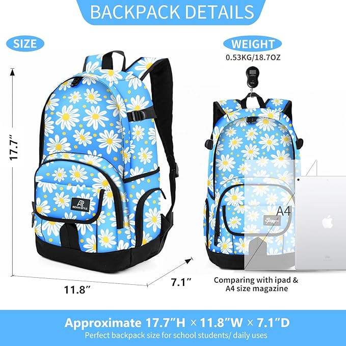 rickyh style School Backpack Travel Bag for Men & Women Lightweight College Back Pack with Laptop Compartmen