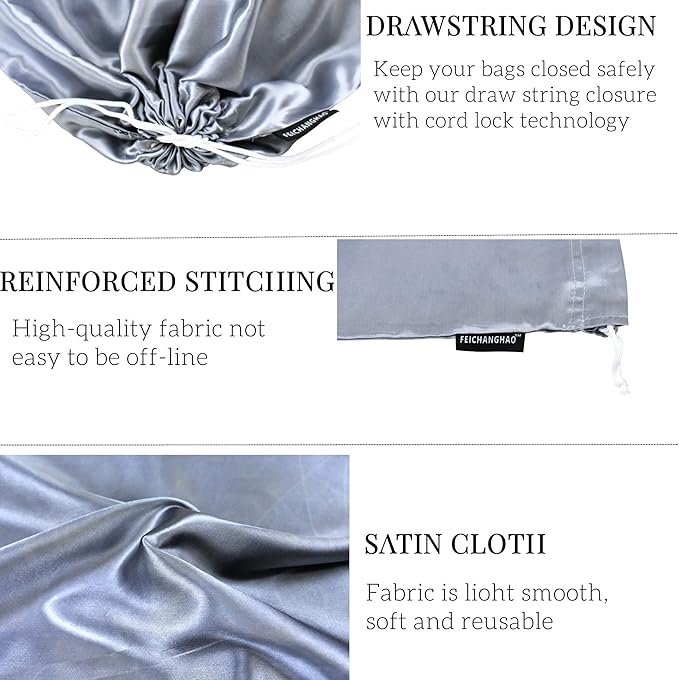 7 Pack Dust Bags for Handbags Storage Silk Cloth Bag With Drawstring Large Storage Pouch for Handbag Purse Shoes Boots