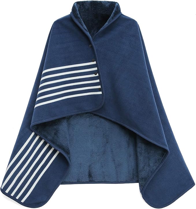 XING YE CHUAN Fleece Wearable Blanket, Comfy Poncho Throw with Buttons, Plush Sleeveless Blankets, for Women Cape Wrap Cover…