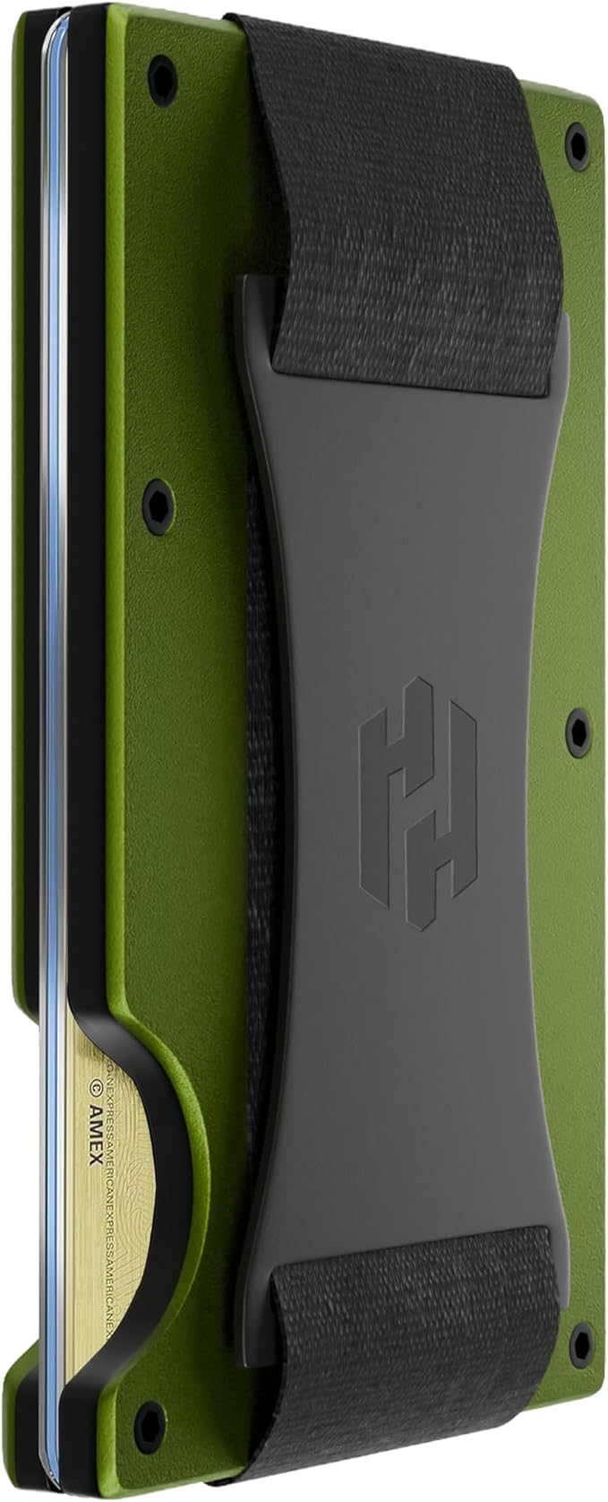 Hayvenhurst Wallet For Men - Reinvented Design Men's Wallet - Slim, Minimalistic & Seamless, Blocks RFID Scanners with a Cash Strap (Matte Olive)