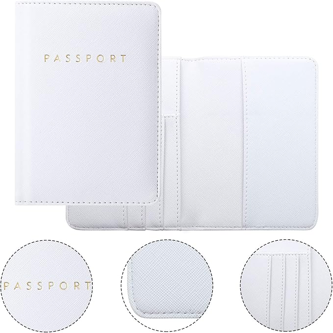 2 Pcs Passport Cover Holder for Travel Waterproof Leather Passport Wallet Case Book Travel Cruise Essentials for Women Men | 2 Pieces, Bridal, Holder, Waterproof, Holder Covers, Travel Wallet