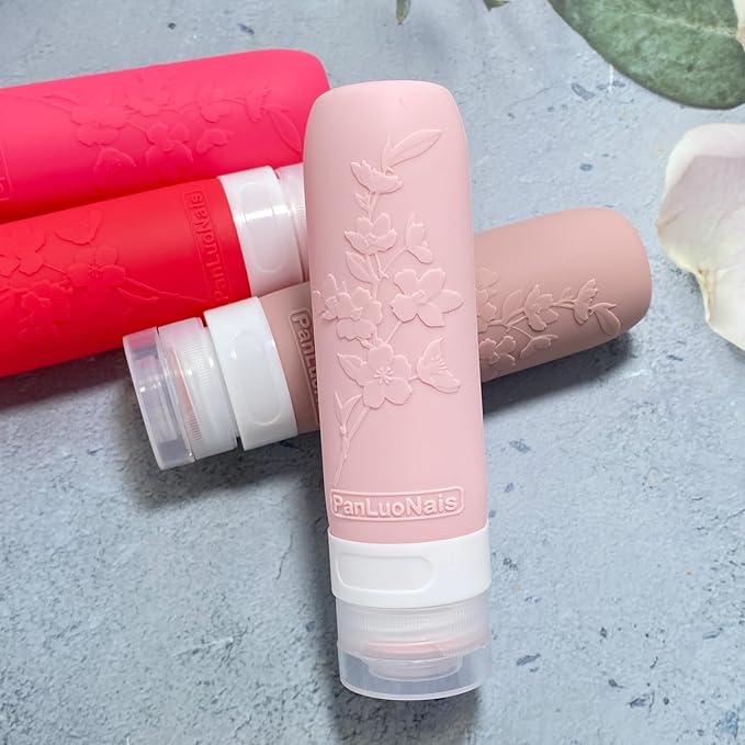 Silicone Travel Bottles for Toiletries, TSA Approved Leak-Proof Toiletry Containers for Airplane & Vacation