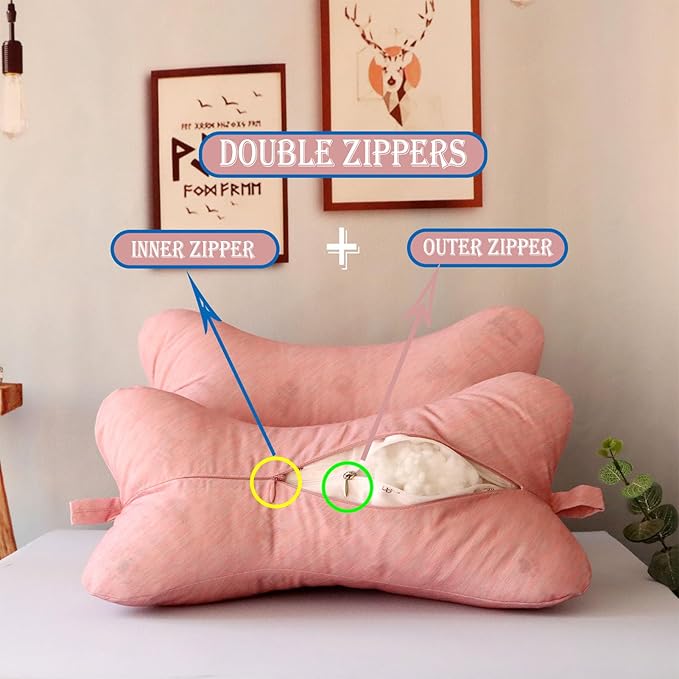 Neck & Cervical Pillows Dog Bone Shaped Travel Neck Pillows With Washable Removable Cover Have Loops On Either End For Car Bus Truck Driving Comfort Head Rest Support Neck Chiropractic Pillow ( Color