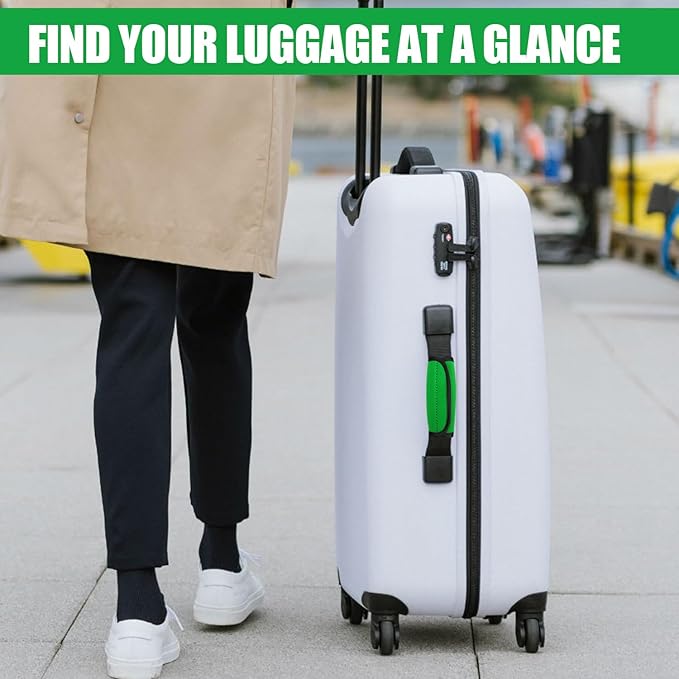 6 Pack Luggage Handle Wrap, Luggage Handle Wraps for Suitcase, Grass Green Luggage Tags, Suitcase Tags identifiers for Travel Accessories