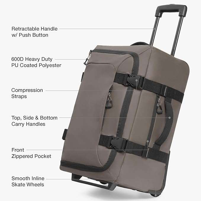 Traveler's Choice Softside Upright Wheeled Duffel Bag