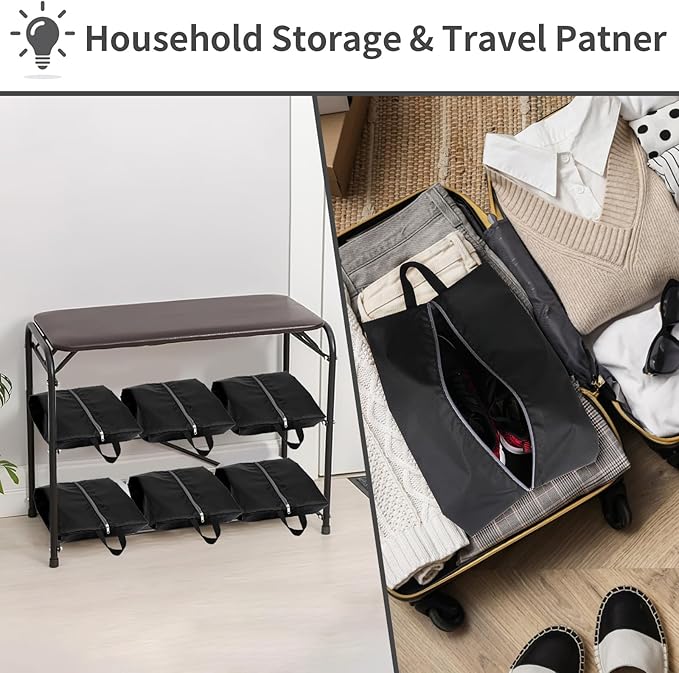 Shoe Bags for Travel, Set of 8 Pack Shoe Travel Bags for Packing, Large Waterproof Portable Travel Shoe Bag with Zipper Travel Essentials Women for and Men