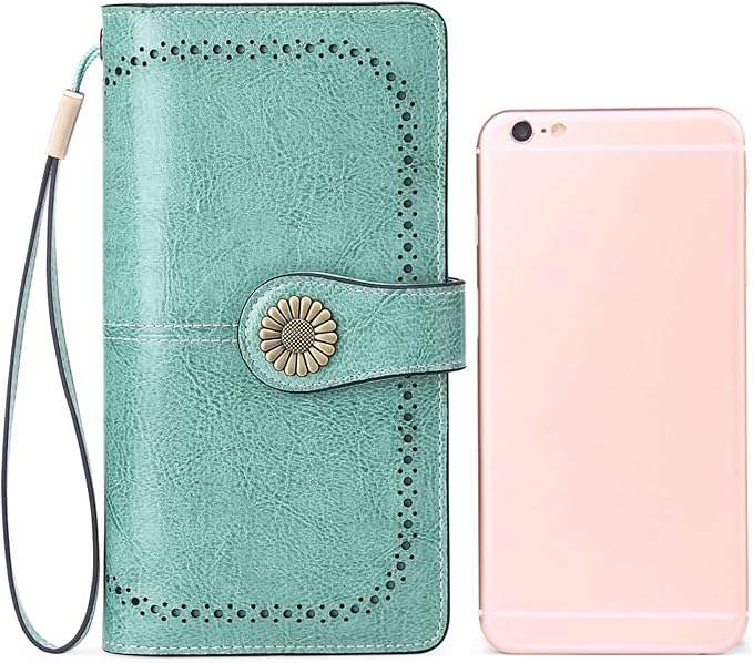 SENDEFN Wallets for Women Leather Credit Card Holder with RFID Blocking Large Capacity Wristlet | with RFID Blocking, Large Capacity, Wristlet, with RFID Blocking, Large Capacity, Wristlet