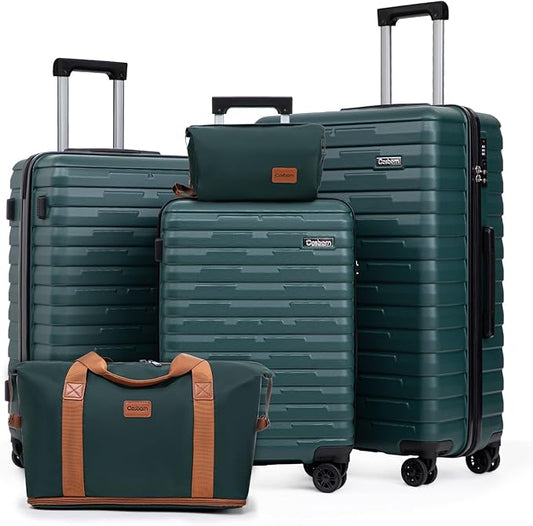 Luggage Sets 5 Piece Suitcases with Wheels, Suitcase Set ABS Hard Case Luggage with Lock Spinner Wheels Durable Travel Luggage