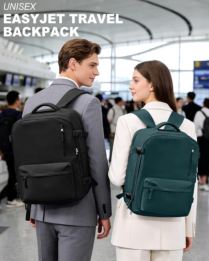 VECAVE Travel Backpack for Women, Airline Flight Approved Carry On Backpacks Waterproof 14 Inch Laptop Backpack with Shoe Compartment Casual Daypack Blue