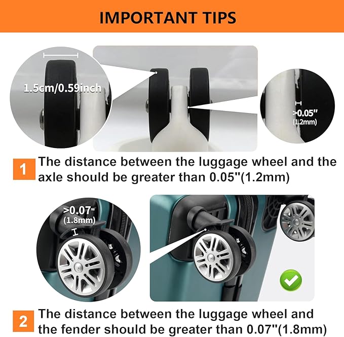 Luggage wheel covers suitcase wheels protectors for dual-wheeled luggage suitcase with a diameter of 2-2.4inches /5-6cm, Green