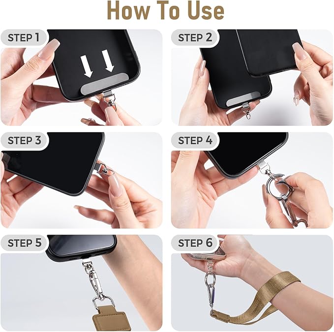 Tiostep Clip and Go Strap for Phone with Wallet Crossbody Phone Lanyard and Detachable Checkered Bag with ID Window and RFID Pouch for Daily Travel.