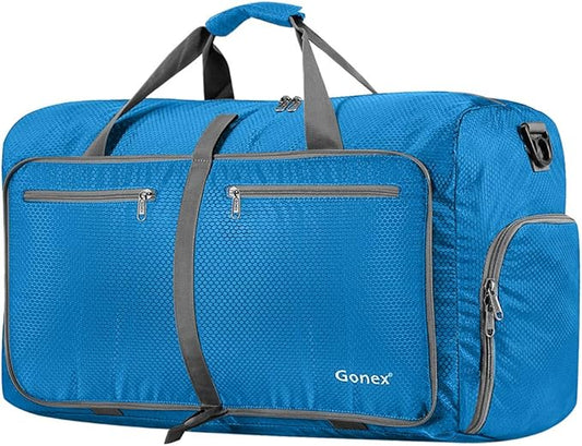 Gonex 40L 60L 80L 100L 150L Large Foldable Travel Duffle Bag with Shoes Compartment, Packable Lightweight Water Repellent Duffel Bag for Camping Gym Weekender Bag