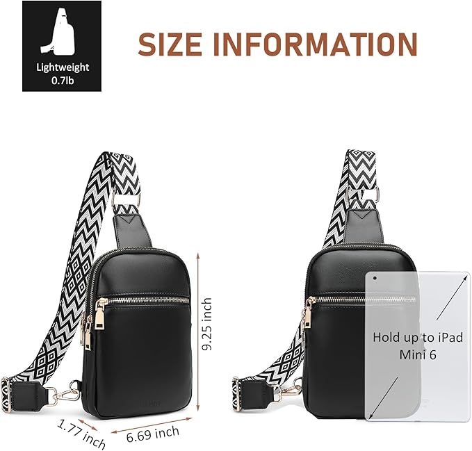 DIOMO Anti Theft Small Sling Bag for Women Cross Body Bag Trendy, RFID Fanny Packs Vegan Leather for Women Travel Belt Purse