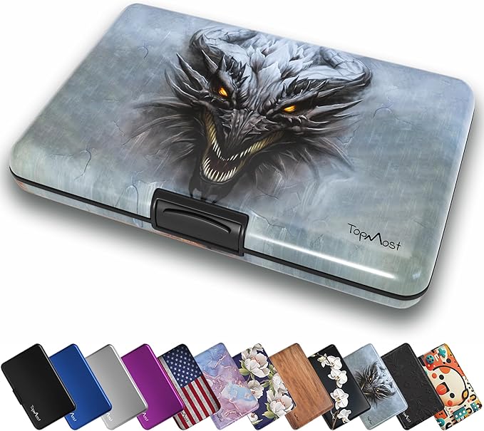 TopMost Aluminum Wallet, Card Case Wallet, Metal RFID Credit Card Holder for Men & Women, 6 Cotton Slots for 10-12 Cards And Bills, Rfd Protective