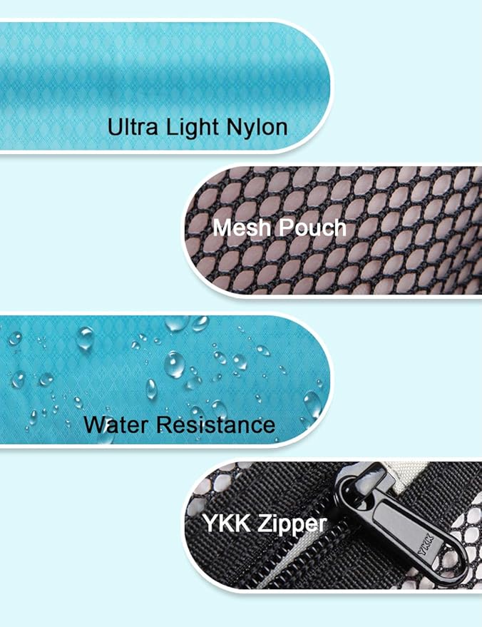 GOX Travel Small Toiletry Bag for Men Nylon Dopp Kit Medicine Bag Travel Organizer Pouch Shave Kits for Teens Toiletry Essentials Bathroom Compact (Turquoise, 7.9 * 3.7 * 2 Inches)