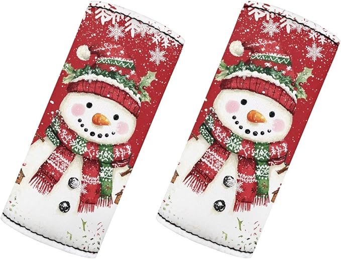 BIGCARJOB Christmas Snowman Luggage Handle Cover 2 Pcs Christmas Suitcase Identifier Protective Cover Trolley Case Grip Travel Luggage Handle Wrap Luggage Accessories
