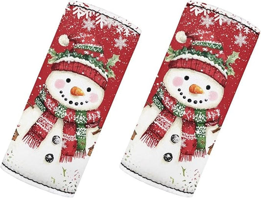 BIGCARJOB Christmas Snowman Luggage Handle Cover 2 Pcs Christmas Suitcase Identifier Protective Cover Trolley Case Grip Travel Luggage Handle Wrap Luggage Accessories