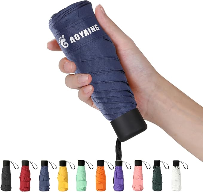 GAOYAING Small Mini Umbrella with Case Light Compact Design Perfect for Travel Lightweight Portable Parasol Outdoor Sun&Rain Umbrellas 34 Inches