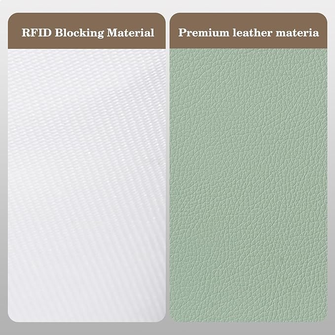CoBak Passport Holder Cover with Safe Zipper Closure, Premium Passport Wallet for Travel, RFID Blocking Card Case, Waterproof Travel Accessories for Women, Agave Green