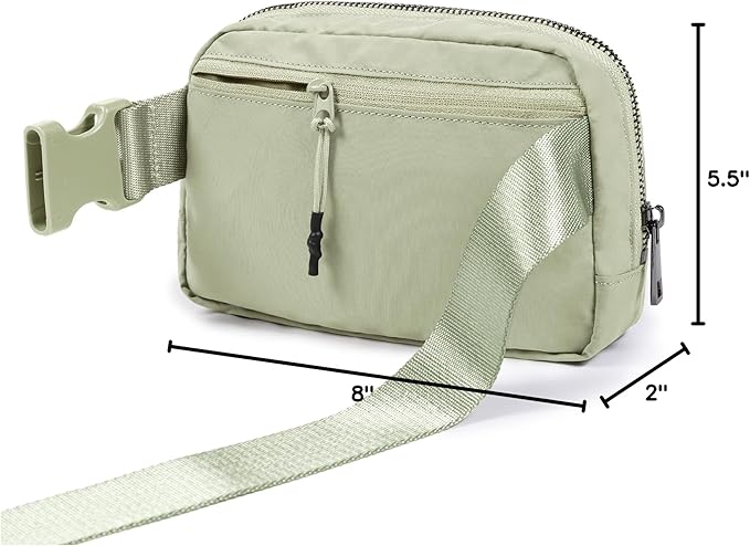 ODODOS Unisex Mini Belt Bag with Adjustable Strap Small Fanny Pack for Workout Running Traveling Hiking, Desert Sage