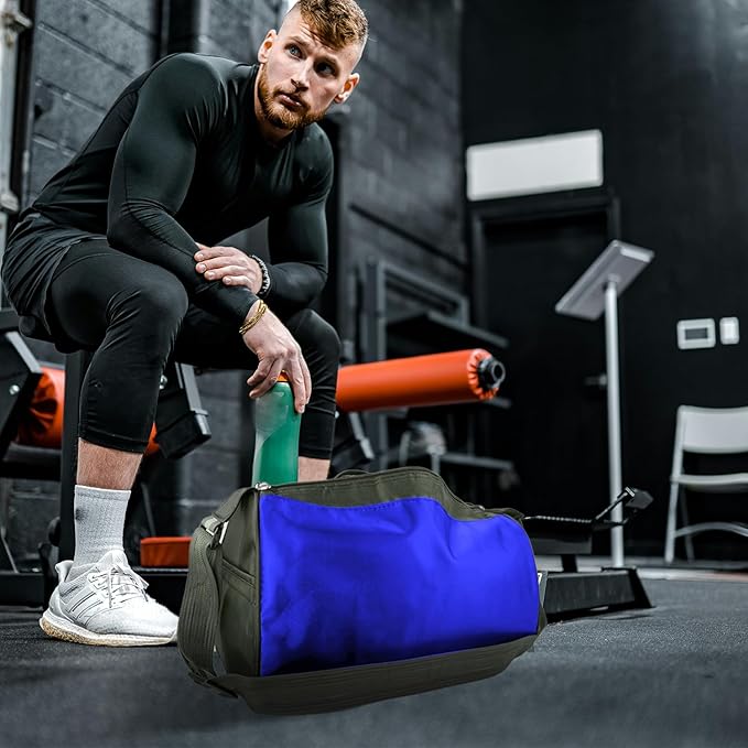 C&F BOGMOST Small Travel Duffel Bag Foldable Waterproof Gym Bag for Gym Beach Swim Bag Men Women Duffle Bags Lightweight Oxford Cloth Sports Bags -Blue