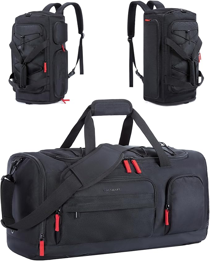 BAGSMART Gym Bag for Women & Men, Sports Travel Duffel Backpack with Shoe Compartment Laptop Compartment, Water Resistant Carry On Weekender Bag for Airplane