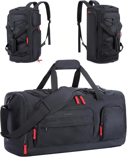 BAGSMART Gym Bag for Women & Men, Sports Travel Duffel Backpack with Shoe Compartment Laptop Compartment, Water Resistant Carry On Weekender Bag for Airplane