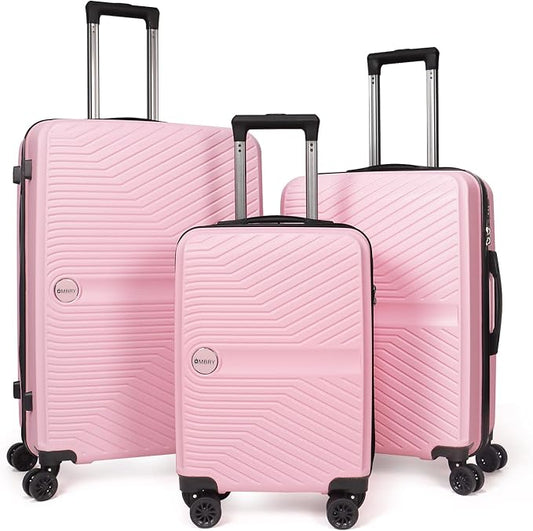 Luggage Set 3 Pieces -Suitcase Set - Luggage with Wheels - Check-in Luggage - PC + ABS Durable Suitcase Rotating Silent Wheels 3-Piece 20/24/28 Mint Green (pink)