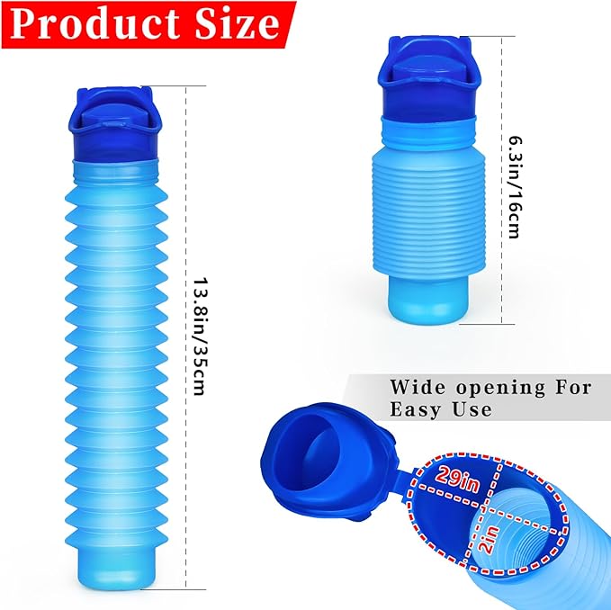Pee Bottles For Men,Collapsible Urine Bottle With Disposable Replacement Bags,Car Pee Bottle For Men And Women,750ml,Leakproof, Emergency Urinal For Road Trips,Traffic Jams And Camping