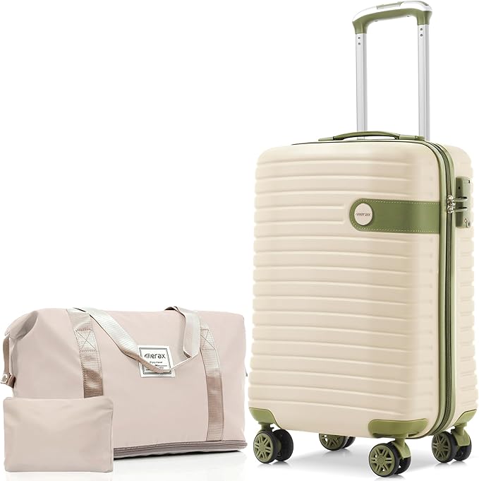 Merax 20Inch Carry on Luggage 22x14x9 airline approved Hardside Travel Suitcase Set with Spinner Wheels TSA Lock for Short Getaways