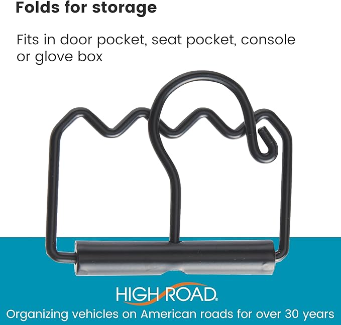 High Road Heavy Duty Car Clothes Hanger with Carry Handle and Hooks for Dry Cleaning, Moving and Road Trips