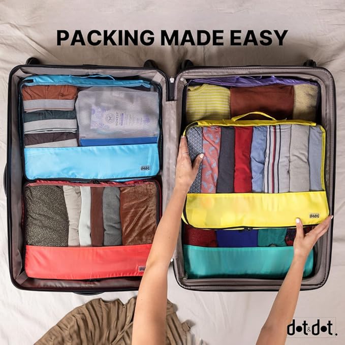 Large Packing Cubes for Travel - 5pc Packing Cubes for Suitcases - Lightweight Luggage Organizer Bags (Non-Compression)