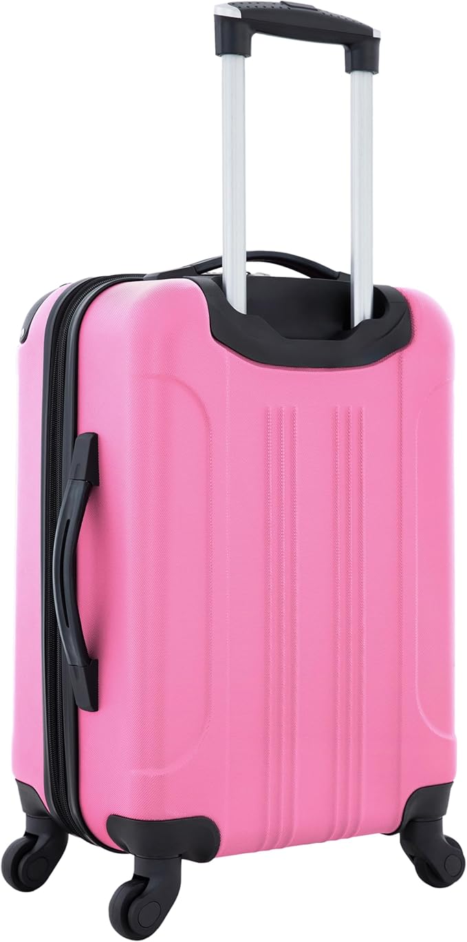 Travelers Club Chicago Hardside Expandable Spinner Luggages, Hot Pink, 20" Carry-On, HS-20720-EX-690N